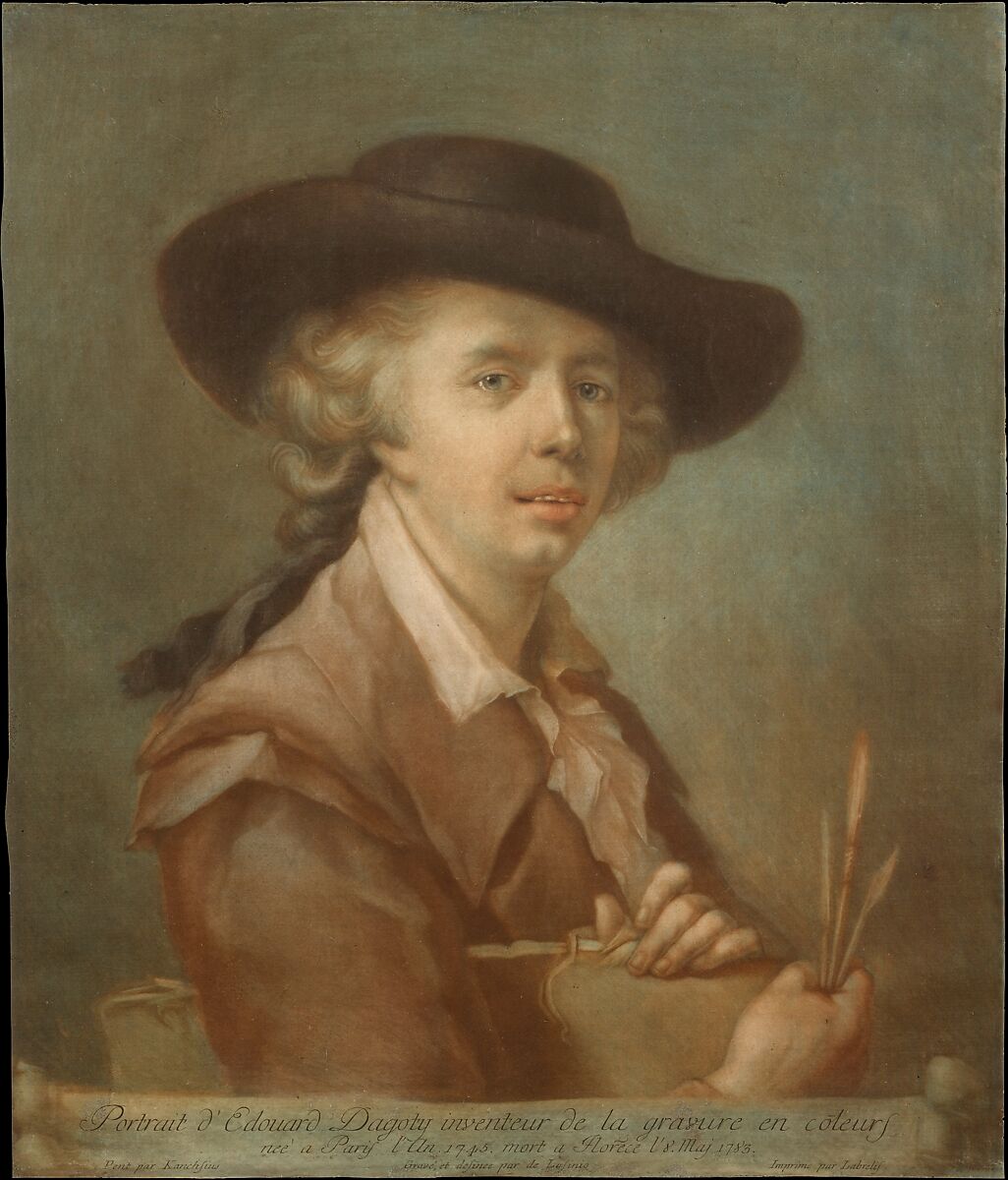 Portrait of Edouard Gautier-Dagoty, Carlo Lasinio (Italian, Treviso 1759–1838 Pisa), Mezzotint 