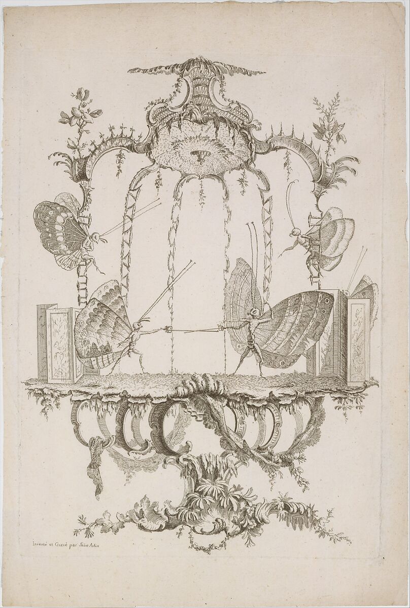 The Duel (Le Duel), from Essai de Papilloneries Humaines par Saint Aubin, Charles Germain de Saint-Aubin (French, Paris 1721–1786 Paris), Etching; first state of two 