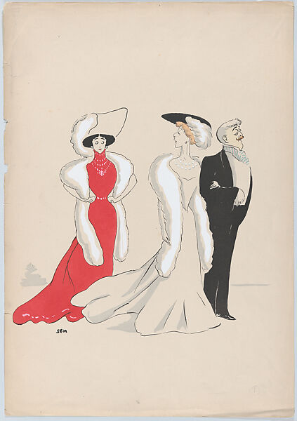 Caroline Otéro, Liane de Pugy, and Jean Lorrain, from Monte Carlo, 2nd Serie, Georges Goursat [Sem]  French, Color lithograph