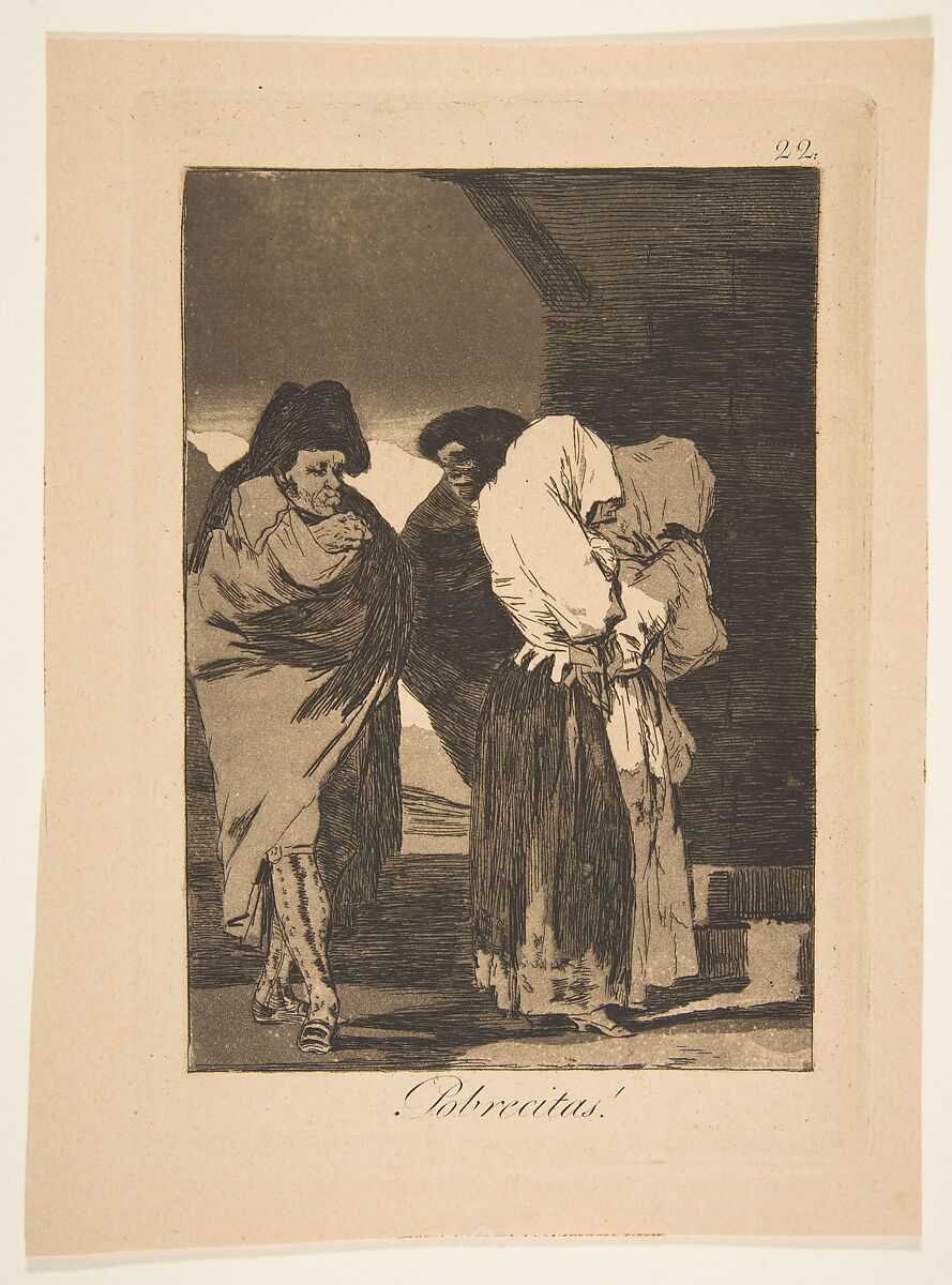 Plate 22 from 'Los Caprichos': Poor little girls! (Probrecitas!), Goya (Francisco de Goya y Lucientes) (Spanish, Fuendetodos 1746–1828 Bordeaux), Etching, burnished aquatint 