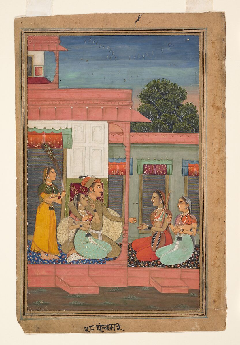 Panchama Ragini: Page from a Ragamala Series (Garland of Musical Modes), Ink, opaque watercolor, and gold on paper, India (Rajasthan, Bikaner) 