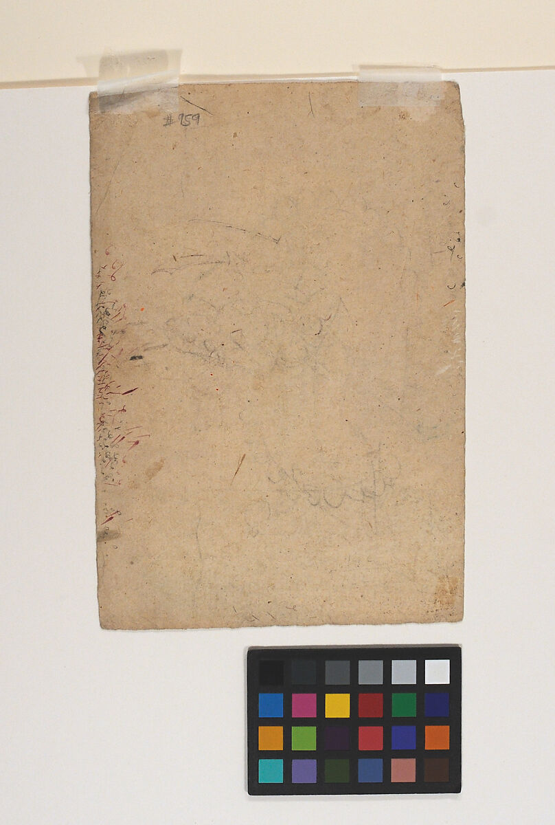 Sketch with Kali and a Young Boy, Ink heightened with color on paper, India (Punjab Hills, Kangra?)