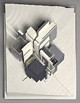 House X, model, Designed by Peter Eisenman (American, born Newark, New Jersey, 1932), Wood, plastic, wire mesh, paper and cardboard with painted gray and white finishes