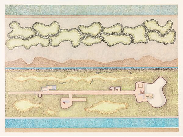 Ambiguity Separated +1, Designed by John Hejduk (American, New York 1929–2000 New York), Pen and ink, graphite, colored pencils and magic marker 