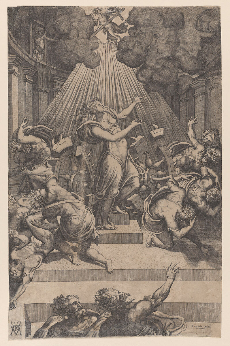 The Martyrdom of Saint Catherine, Mario Cartaro (Italian, born Viterbo, active Rome ca. 1557–88, died 1620), Engraving 