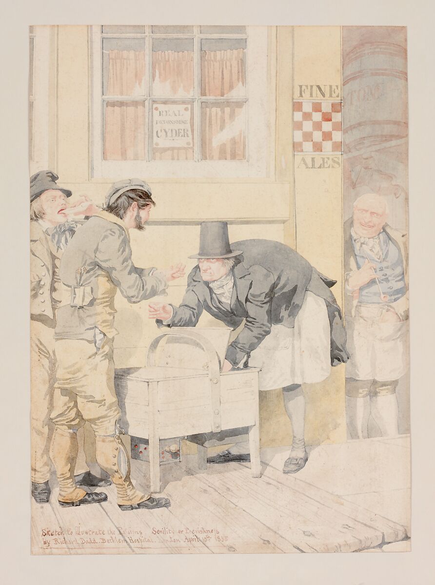 Sketch to Illustrate the Passions—Senility or Peevishness, Richard Dadd (British, Chatham, Kent 1817–1886 Crowthorne, Berkshire), Watercolor