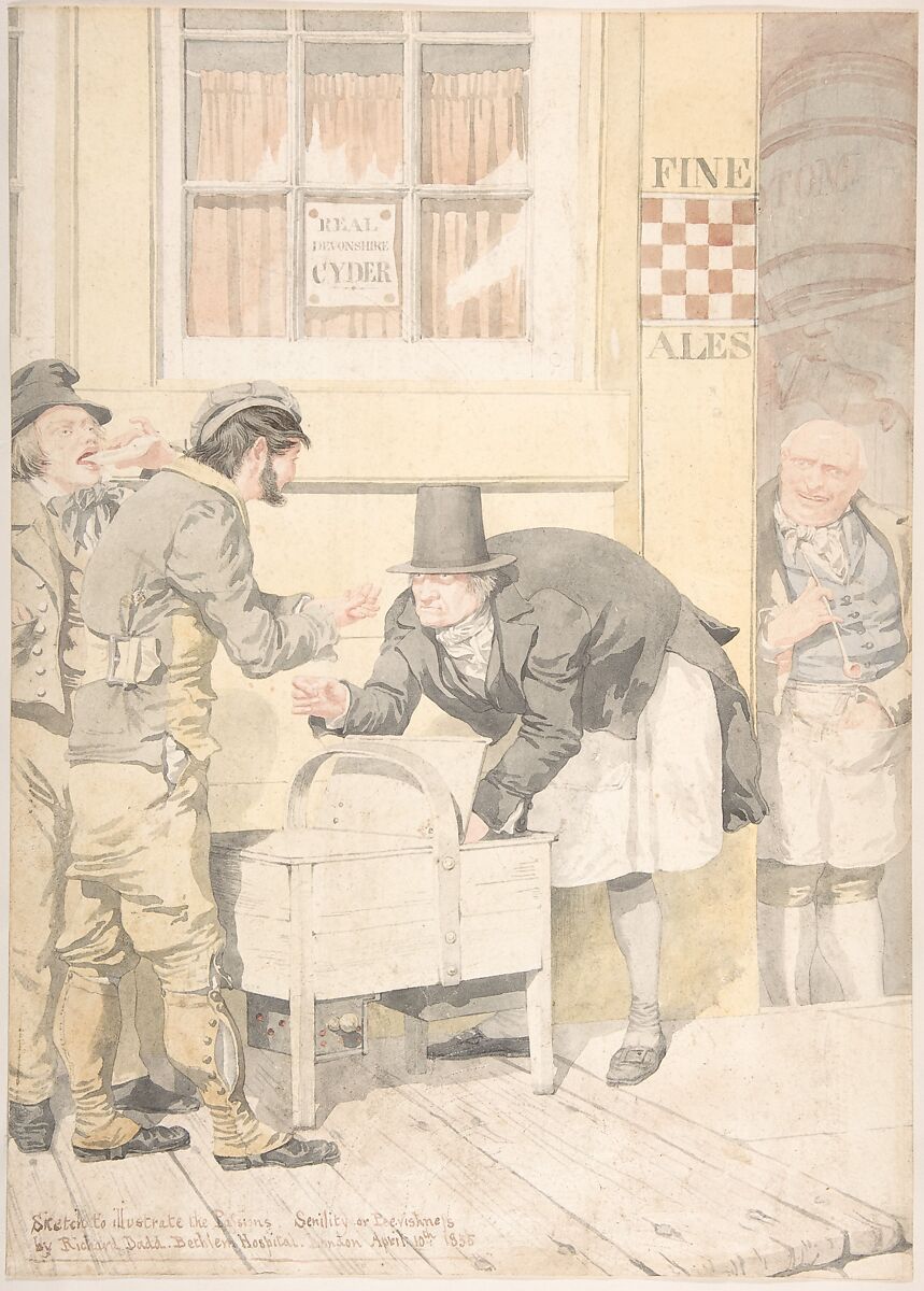 Sketch to Illustrate the Passions—Senility or Peevishness, Richard Dadd (British, Chatham, Kent 1817–1886 Crowthorne, Berkshire), Watercolor 