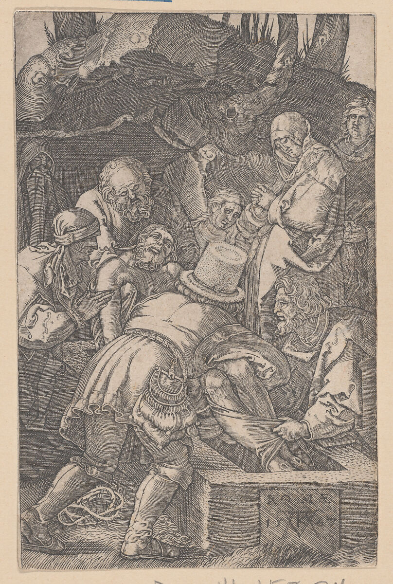 The Entombment, Mario Cartaro (Italian, born Viterbo, active Rome ca. 1557–88, died 1620), Engraving