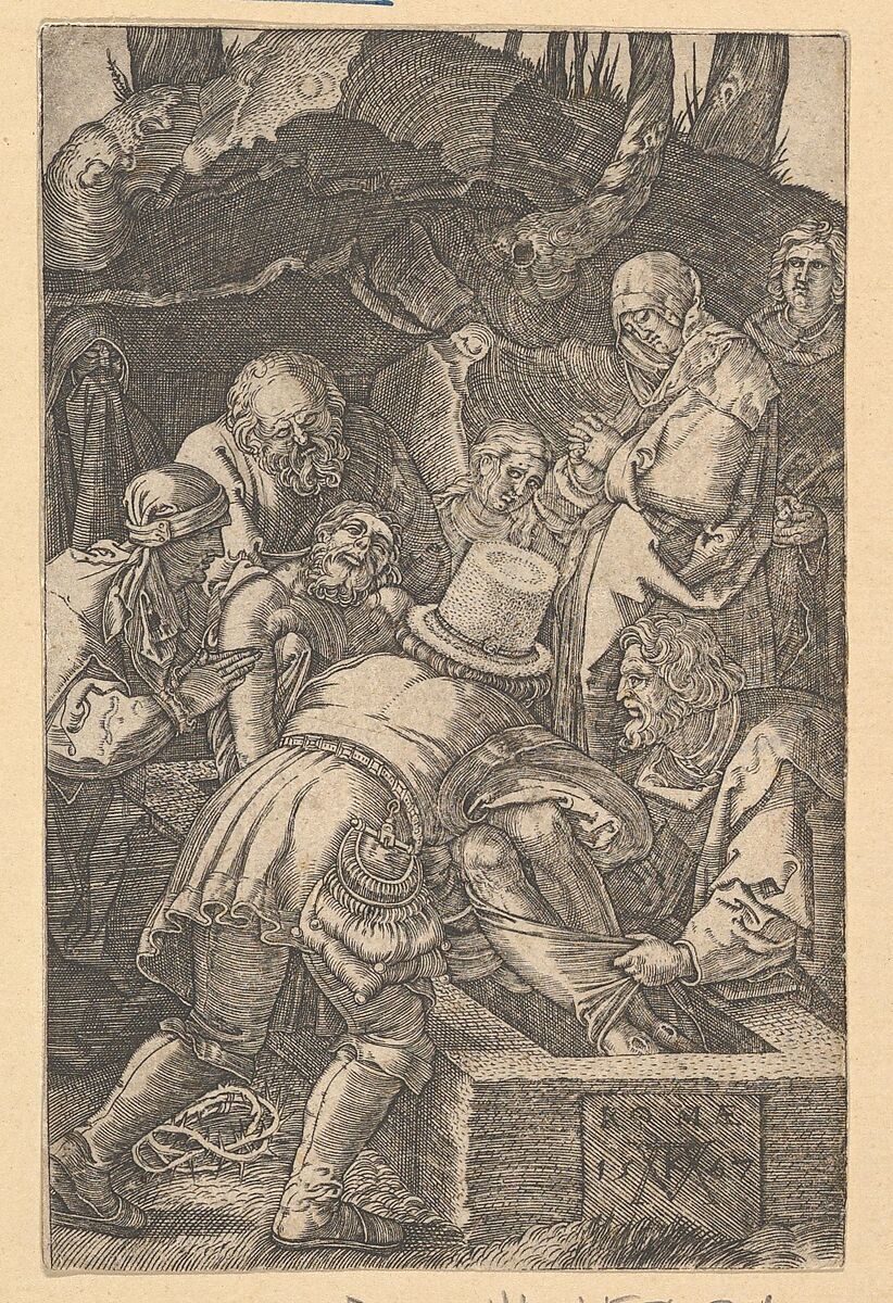 The Entombment, Mario Cartaro (Italian, born Viterbo, active Rome ca. 1557–88, died 1620), Engraving 