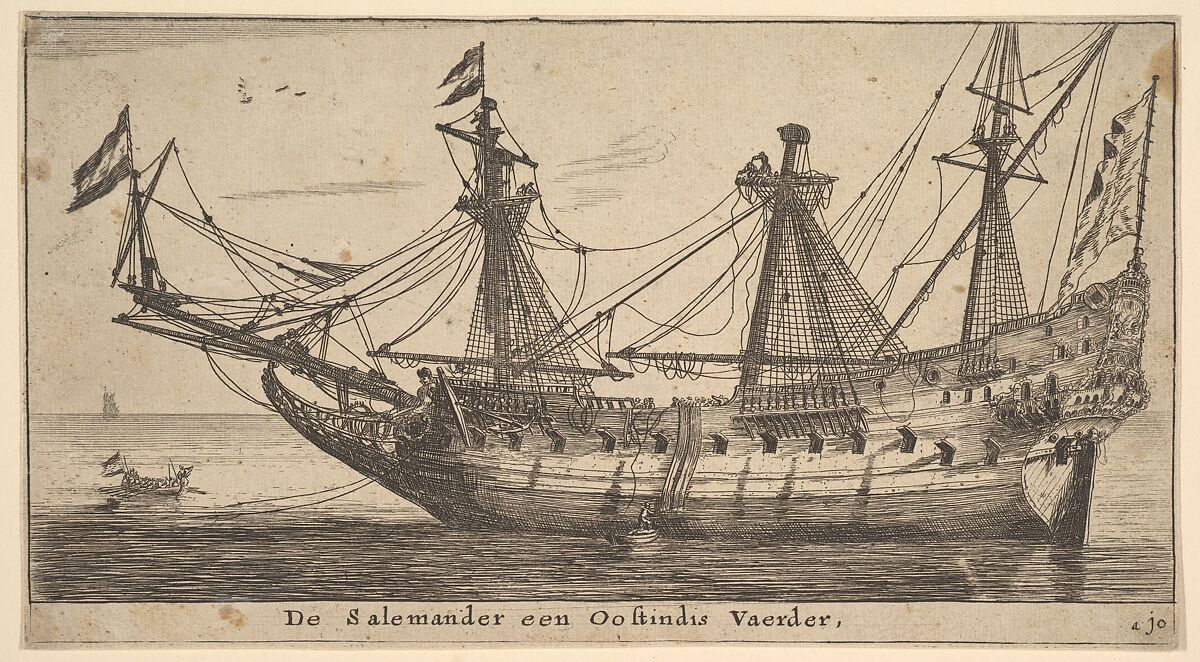 De Salemander een Oostindis Vaerder, Reinier Nooms, called Zeeman (Dutch, Amsterdam ca. 1623–1664 Amsterdam), Etching; second state 