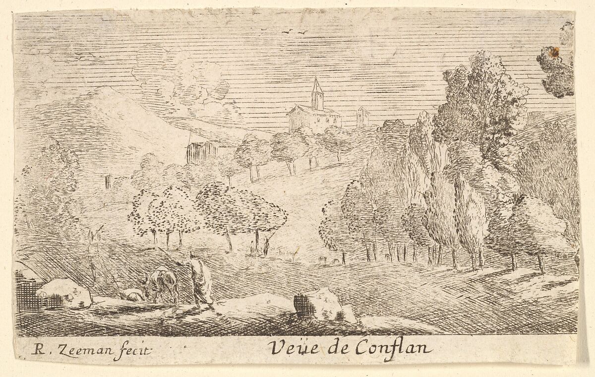Veüe de Conflans, Reinier Nooms, called Zeeman (Dutch, Amsterdam ca. 1623–1664 Amsterdam), Etching and drypoint 