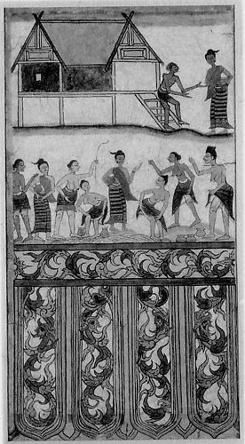 Jujaka's Wife, Amittada, is Attacked by Wives of Brahmins: Scene from Vessantara Jataka