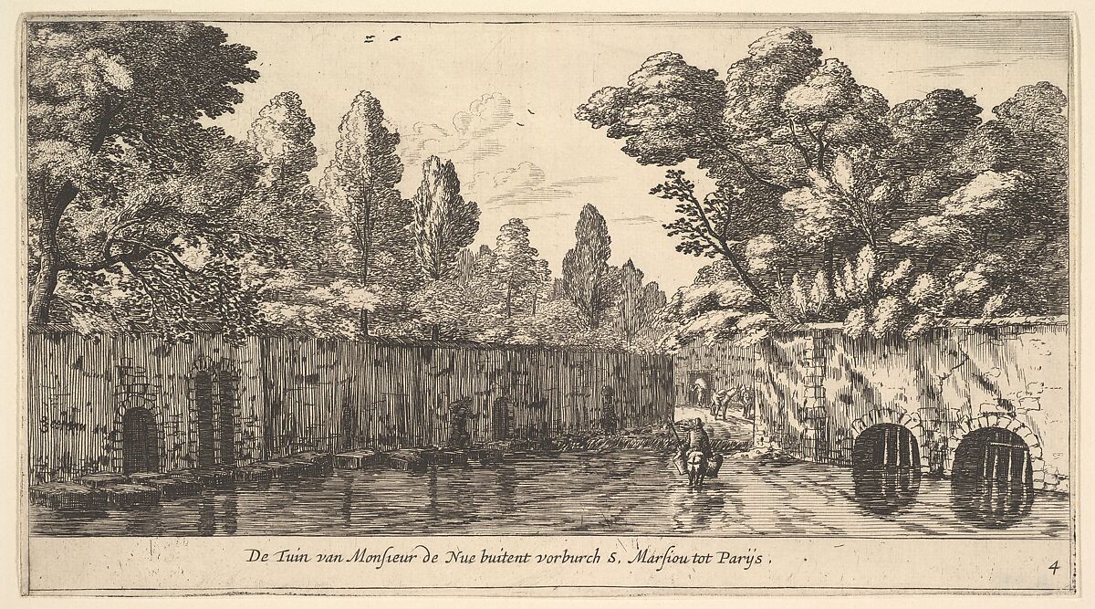The Garden of M. de Nue Outside of the Suburb of S. Marceau near Paris, Reinier Nooms, called Zeeman (Dutch, Amsterdam ca. 1623–1664 Amsterdam), Etching; second state 