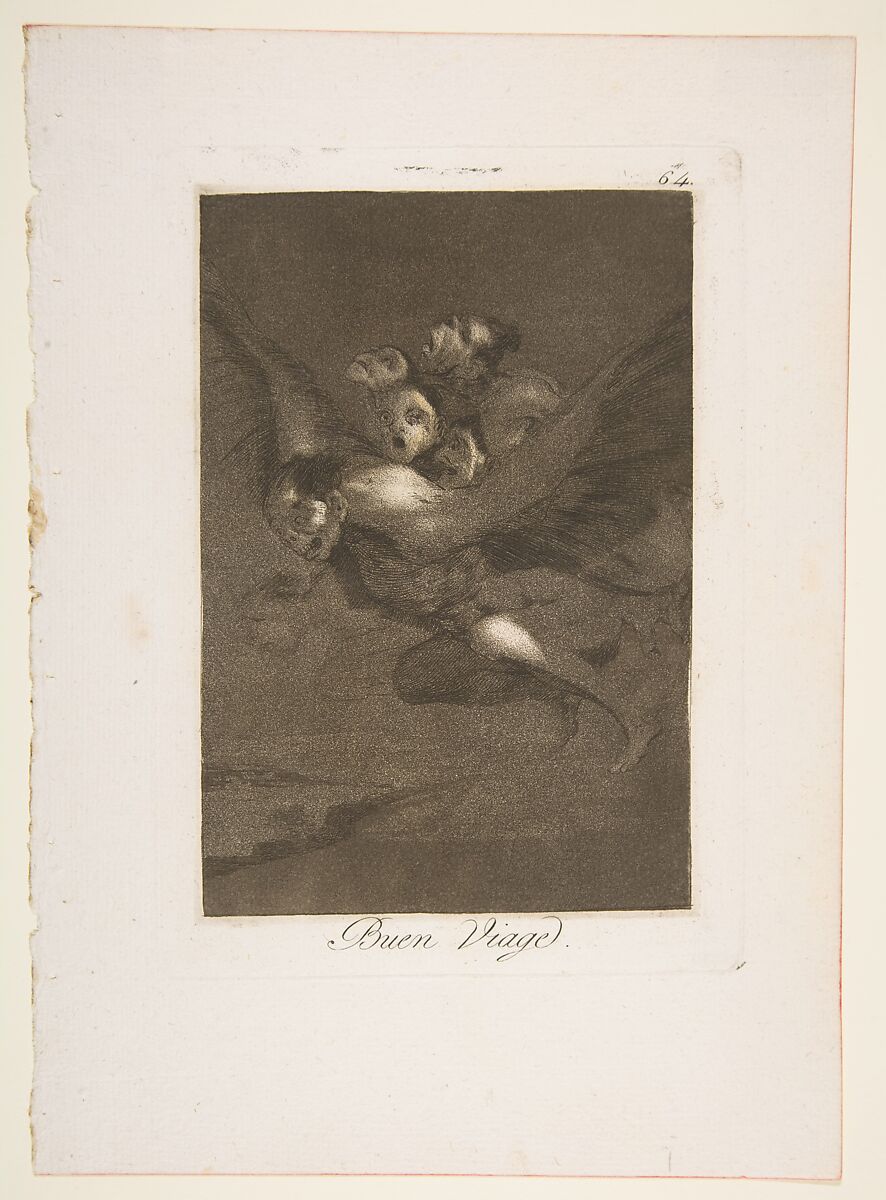 Plate 64 from "Los Caprichos": Bon voyage (Buen Viage), Goya (Francisco de Goya y Lucientes) (Spanish, Fuendetodos 1746–1828 Bordeaux), Etching, burnished aquatint, burin 