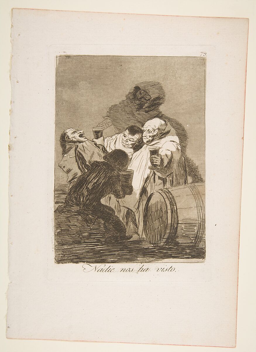 Plate 79 from "Los Caprichos": No one has seen us (Nadie nos ha visto), Goya (Francisco de Goya y Lucientes) (Spanish, Fuendetodos 1746–1828 Bordeaux), Etching, burnished aquatint, burin 