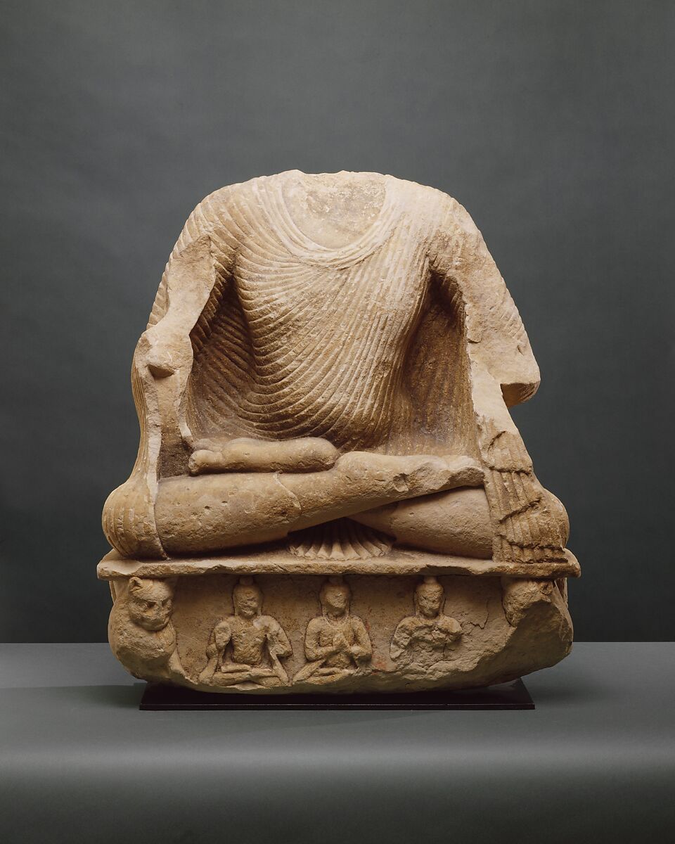 Seated Buddha, Sandstone, India (Uttar Pradesh) 