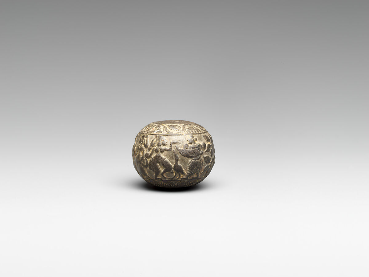 Sphere with Scenes of Rites at the Shrine of a Yaksha (Male Nature Spirit), Stone, India