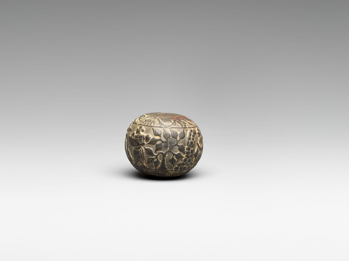 Sphere with Scenes of Rites at the Shrine of a Yaksha (Male Nature Spirit), Stone, India