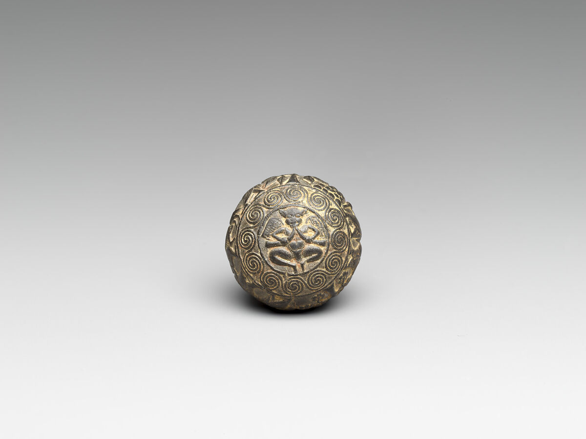 Sphere with Scenes of Rites at the Shrine of a Yaksha (Male Nature Spirit), Stone, India