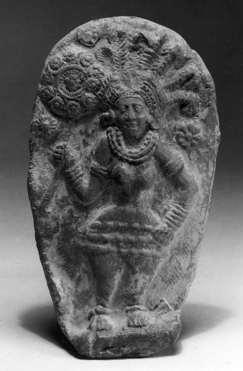 Plaque with Standing Goddess, Terracotta, India 