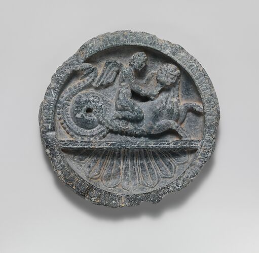 Dish with Winged Eros Riding a Lion-Headed Sea Monster