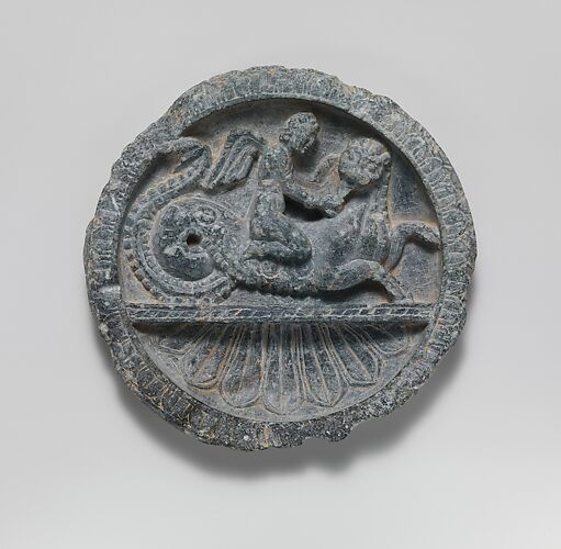 Dish with Winged Eros Riding a Lion-Headed Sea Monster