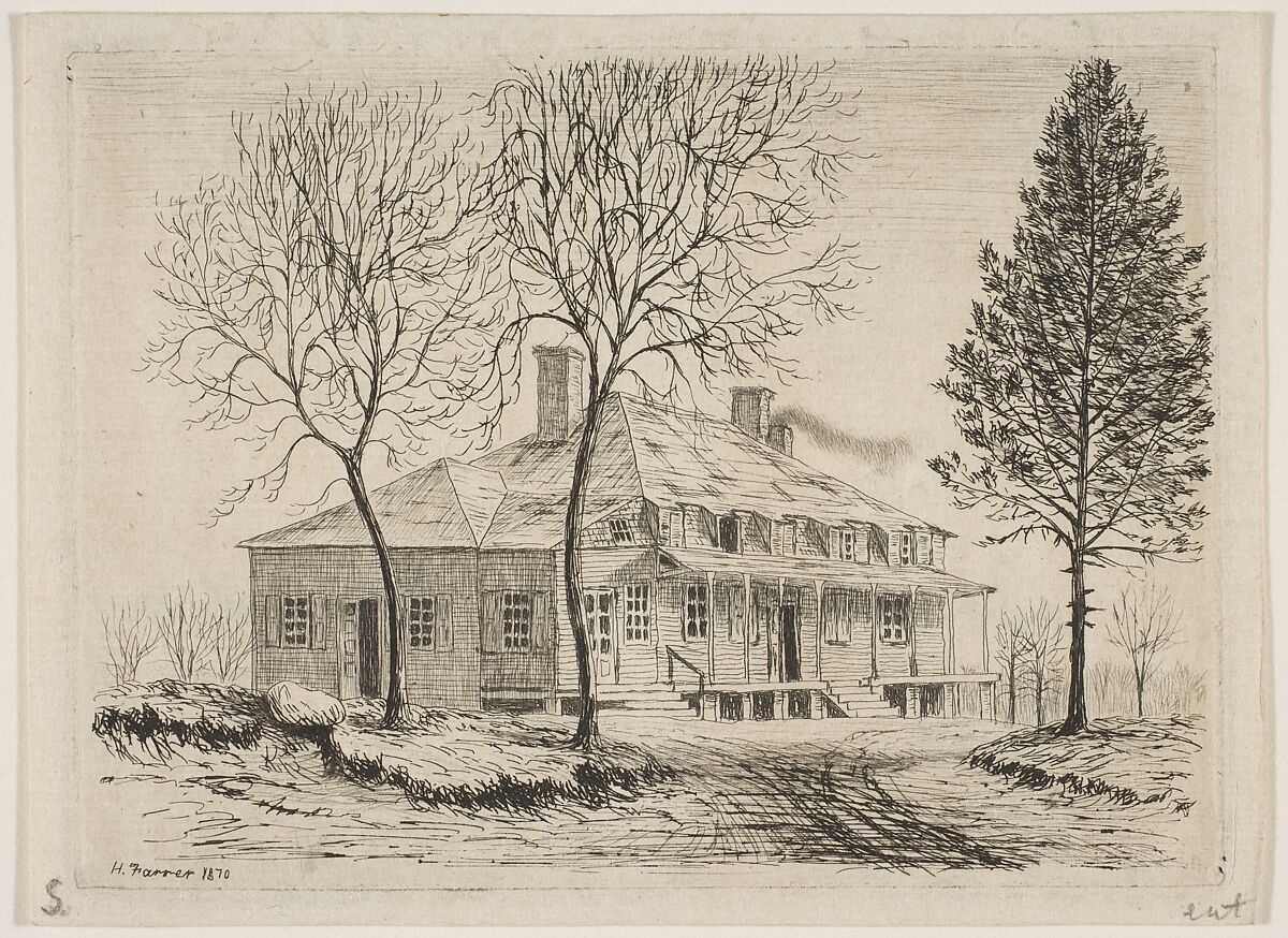 Somerindyck House (from Scenes of Old New York), Henry Farrer (American, London 1844–1903 New York), Etching, trial proof 