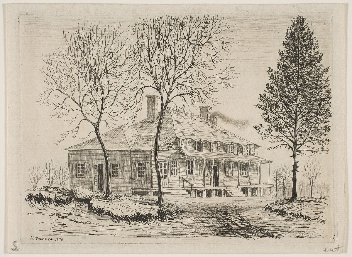 Somerindyck House, from "Scenes of Old New York", Henry Farrer (American, London 1844–1903 New York), Etching, trial proof 