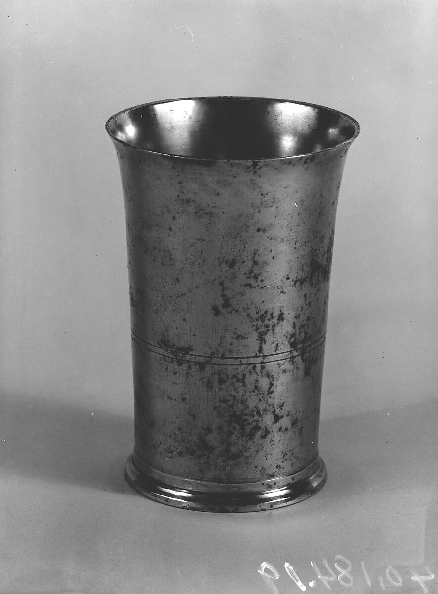 Beaker, Thomas Danforth Boardman (1784–1873), Pewter, American 