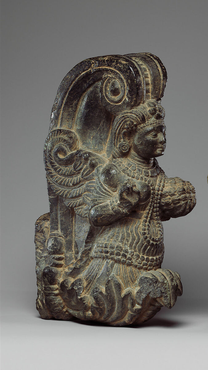 Garland Holder with a Winged Celestial, Schist, Pakistan (ancient region of Gandhara) 