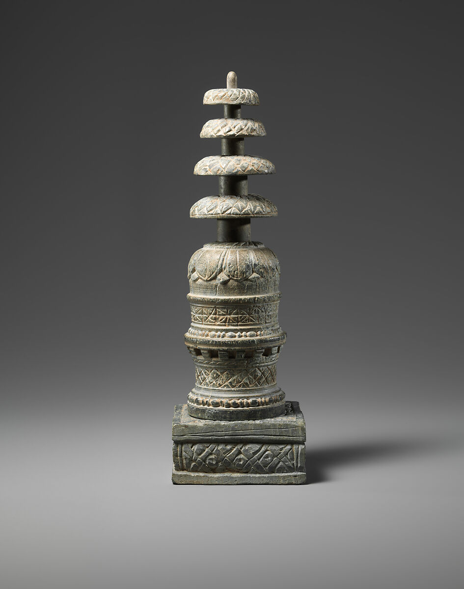 Reliquary in the Form of a Miniature Stupa, Schist, Pakistan (ancient region of Gandhara) 