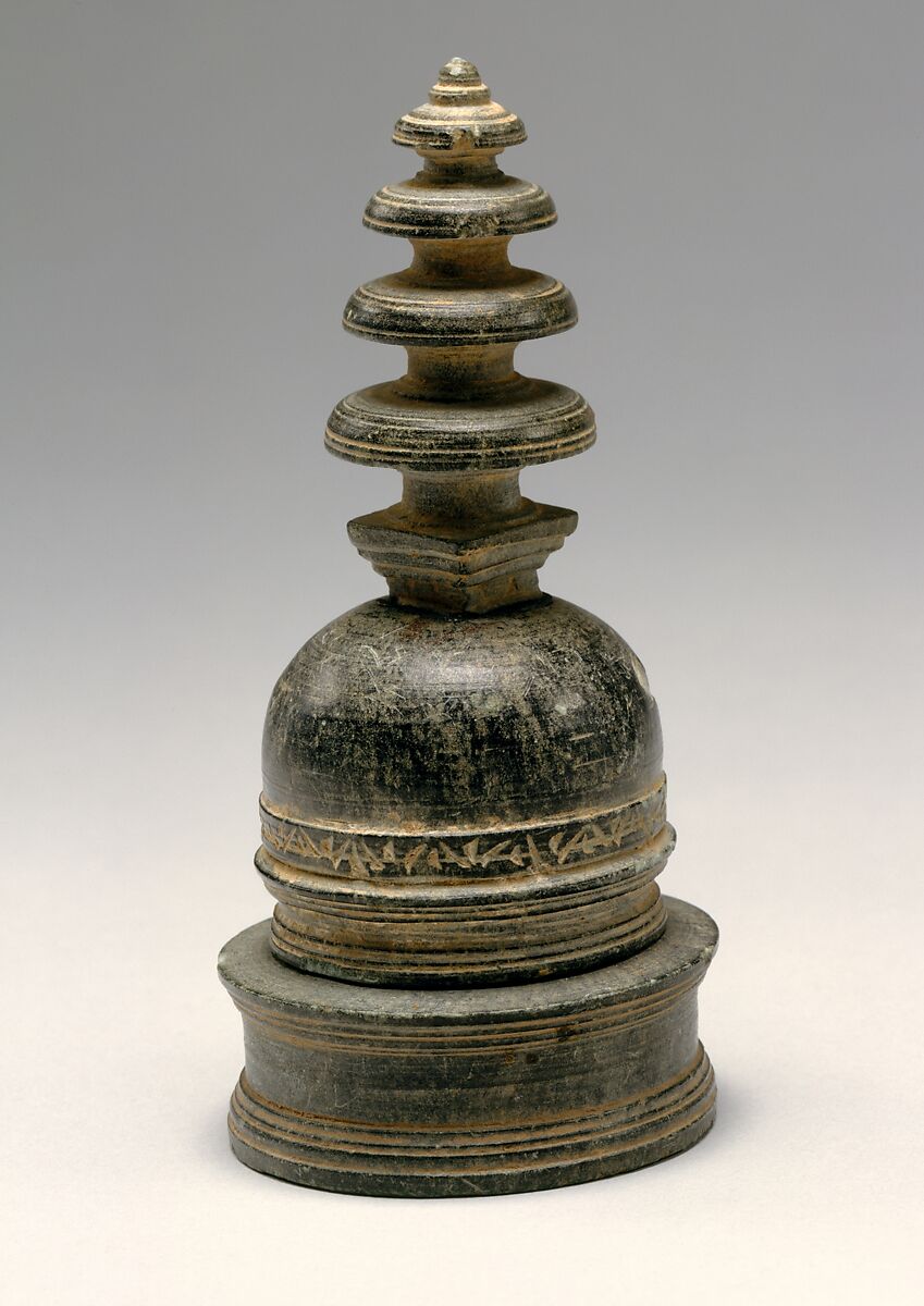 Reliquary in the Shape of a Stupa, Schist, Pakistan (ancient region of Gandhara) 