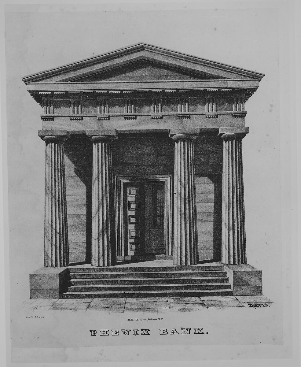 Phenix Bank, New York, Anthony Imbert (American, born France, active New York 1825–ca. 1838), Lithograph 