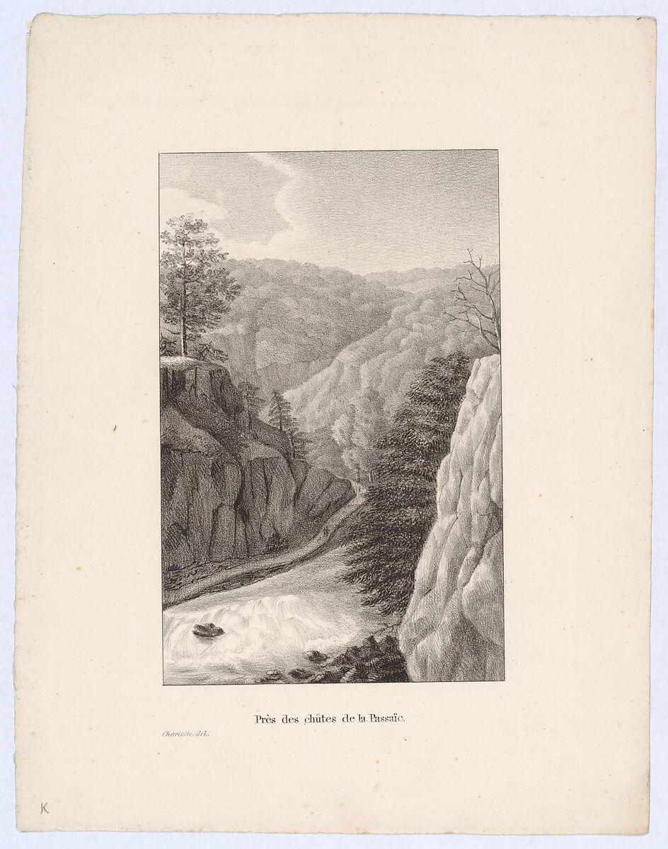 Près des chûtes de la Passaïc, Charlotte Bonaparte (French, Mortefontaine 1802–1839 Sarzana), Lithograph 