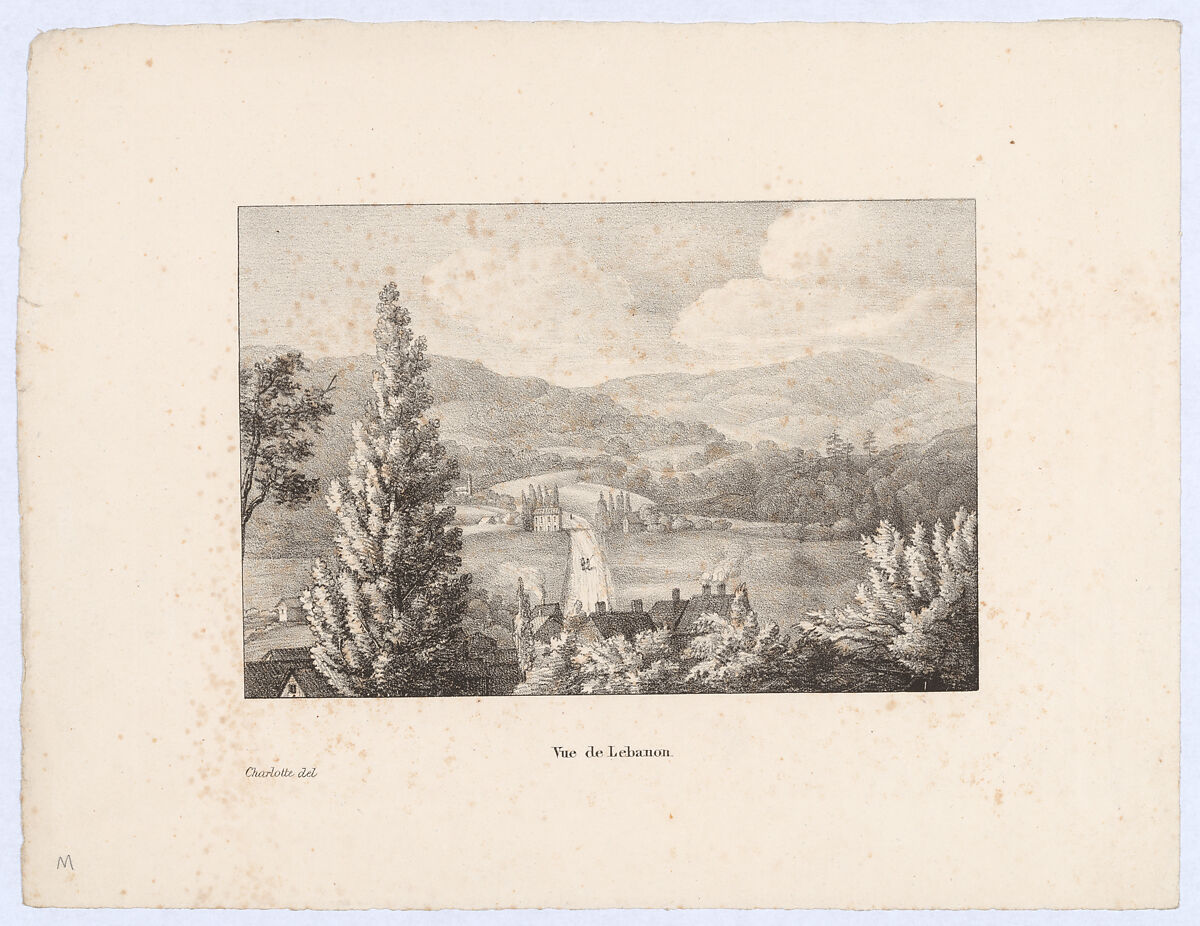 Vue de Lebanon, Charlotte Bonaparte (French, Mortefontaine 1802–1839 Sarzana), Lithograph 