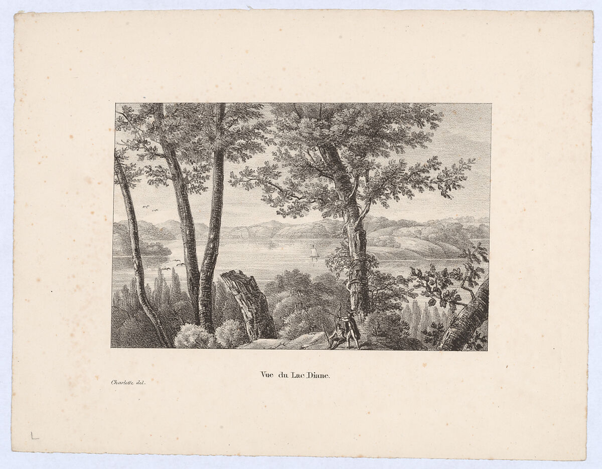 Vue du Lac Diane, Charlotte Bonaparte (French, Mortefontaine 1802–1839 Sarzana), Lithograph 