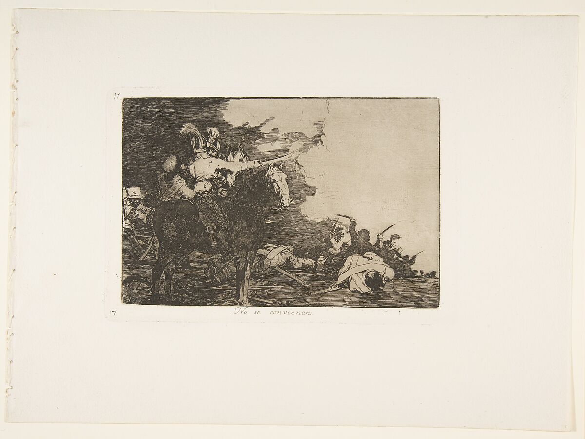 Plate 17 from "The Disasters of War" (Los Desastres de la Guerra): 'They do not agree' (No se convienen), Goya (Francisco de Goya y Lucientes) (Spanish, Fuendetodos 1746–1828 Bordeaux), Etching, drypoint, burin, burnisher 