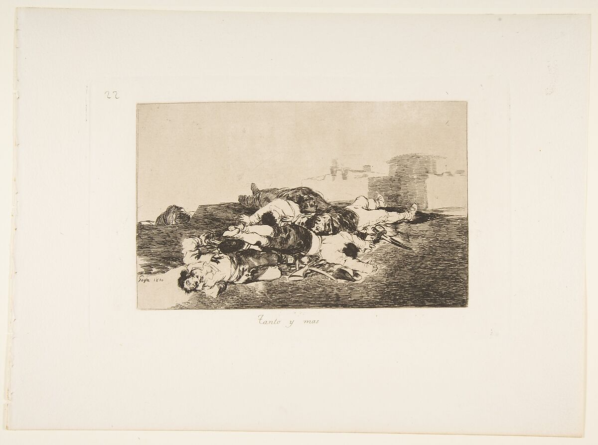 Plate 22 from "The Disasters of War" (Los Desastres de la Guerra): 'Even worse' (Tanto y mas), Goya (Francisco de Goya y Lucientes) (Spanish, Fuendetodos 1746–1828 Bordeaux), Etching, lavis, burin 