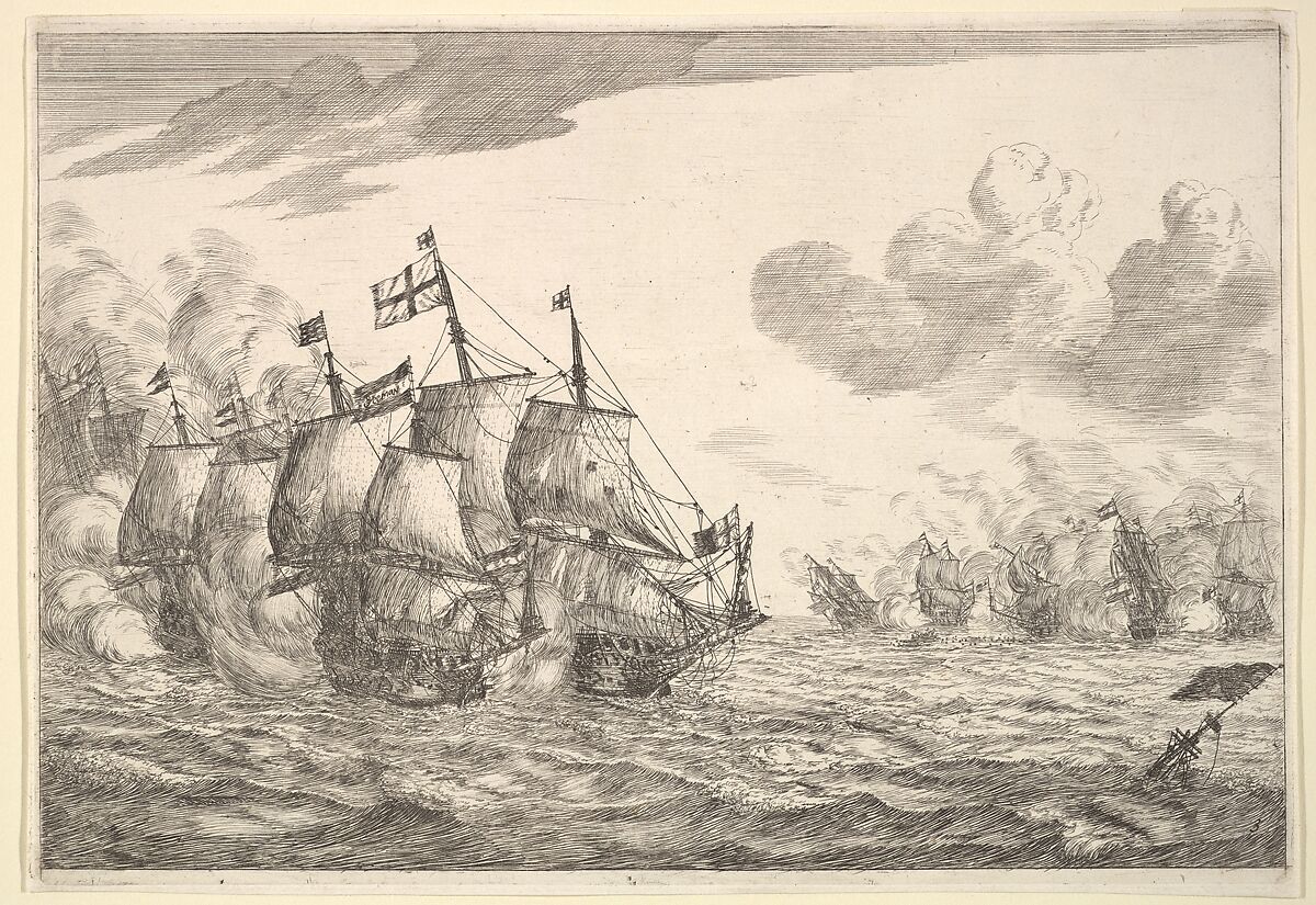 Naval Battle, Reinier Nooms, called Zeeman (Dutch, Amsterdam ca. 1623–1664 Amsterdam), Etching; state II 