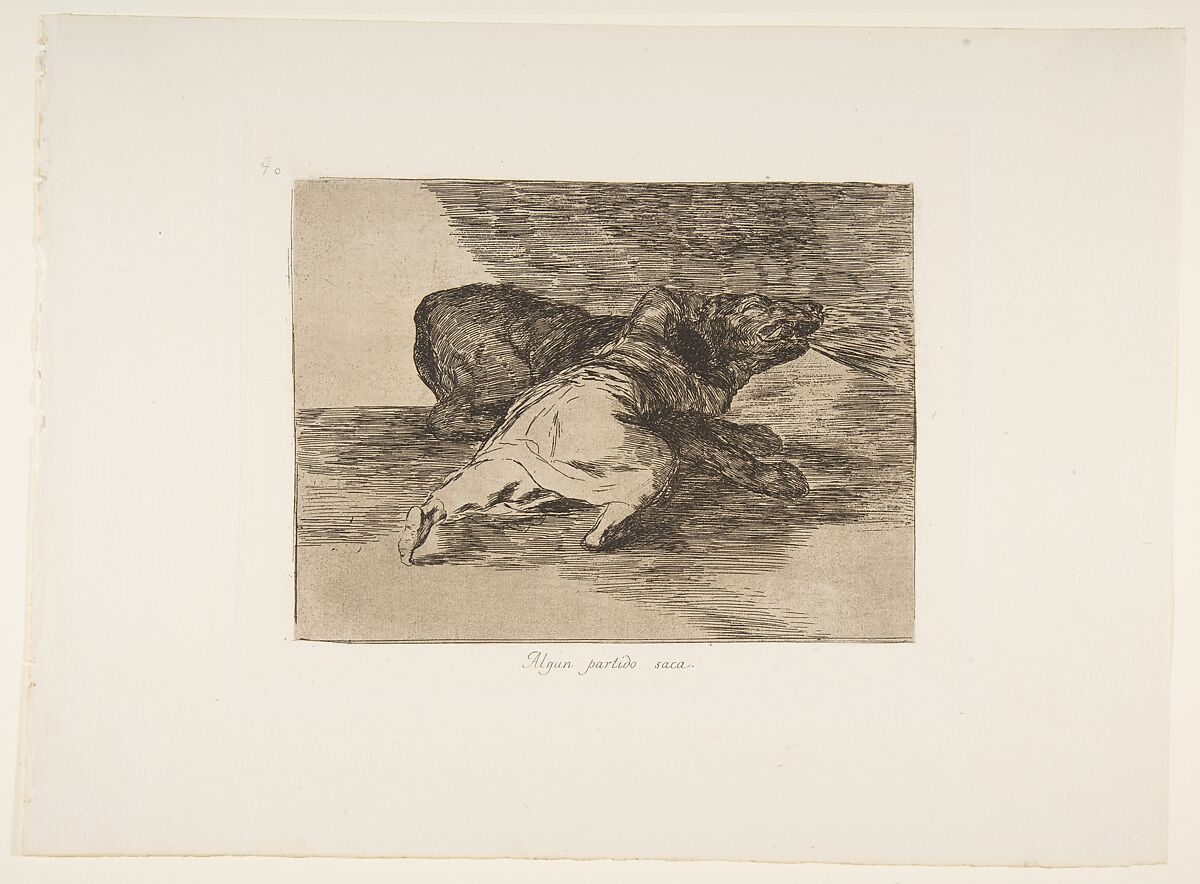 Plate 40 from "The Disasters of War" (Los Desastres de La Guerra): 'He gets something out of it' (Algun partido saca), Goya (Francisco de Goya y Lucientes) (Spanish, Fuendetodos 1746–1828 Bordeaux), Etching, drypoint, burin  