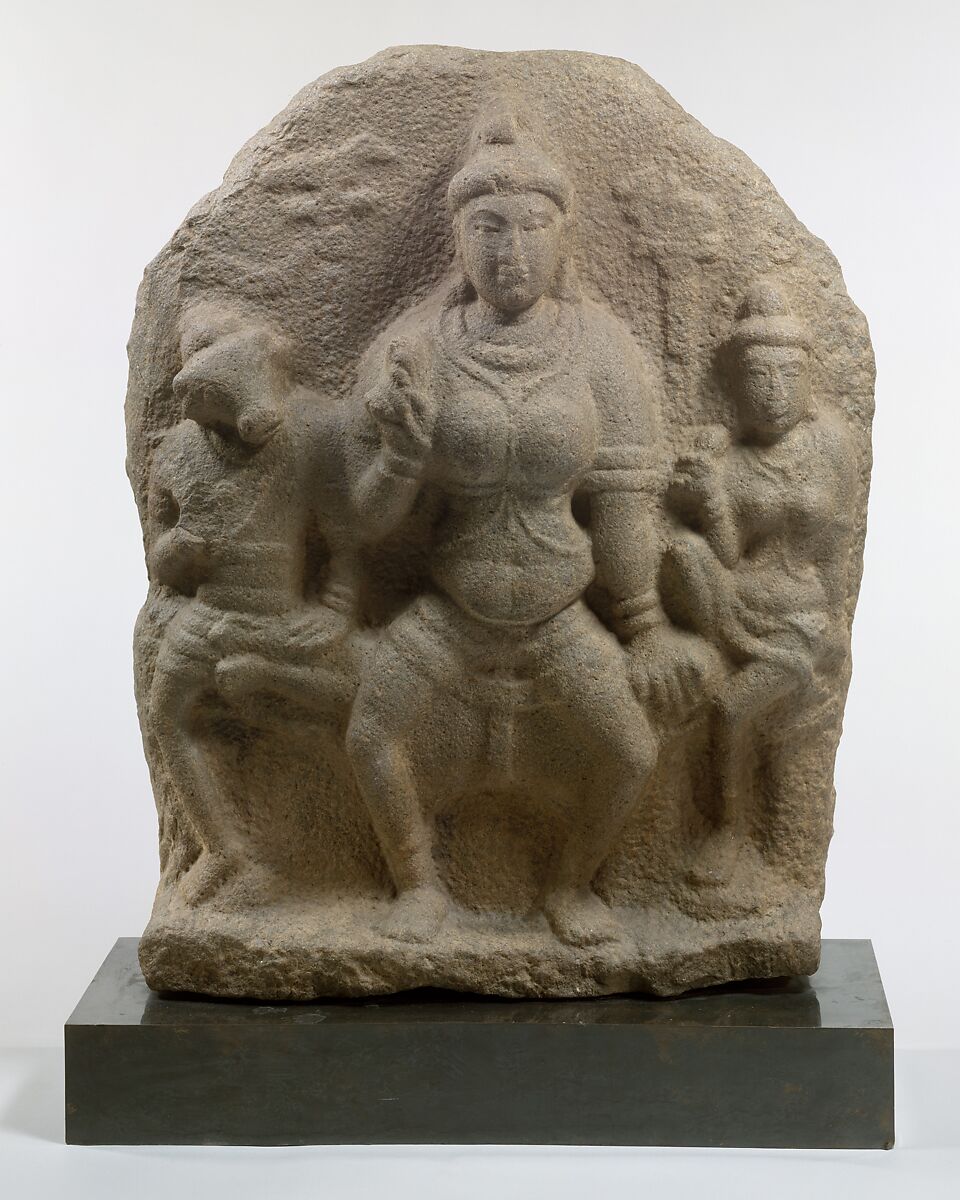 Jyeshtha  Flanked by Her Children, Granite, India (Tamil Nadu) 