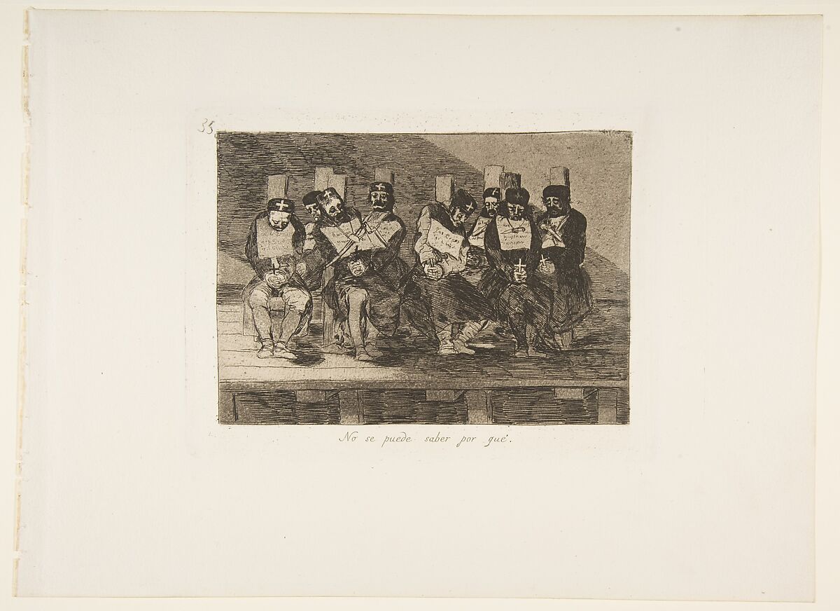 Plate 35 from "The Disasters of War" (Los Desastres de La Guerra): 'One Can't Tell Why' (No se puede saber por qué), Goya (Francisco de Goya y Lucientes) (Spanish, Fuendetodos 1746–1828 Bordeaux), Etching, burnished lavis, drypoint, burin 