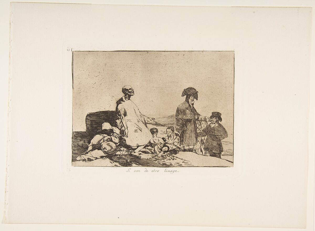 Plate 61 from "The Disasters of War" (Los Desastres de la Guerra): 'Perhaps they are of another breed' (Si son de otro linage), Goya (Francisco de Goya y Lucientes) (Spanish, Fuendetodos 1746–1828 Bordeaux), Etching, lavis, drypoint, burin, burnisher 