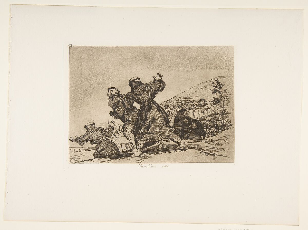 Plate 43 from "The Disasters of War" (Los Desastres de la Guerra): 'This too' (Tambien esto), Goya (Francisco de Goya y Lucientes) (Spanish, Fuendetodos 1746–1828 Bordeaux), Etching, burnished aquatint, burnisher 