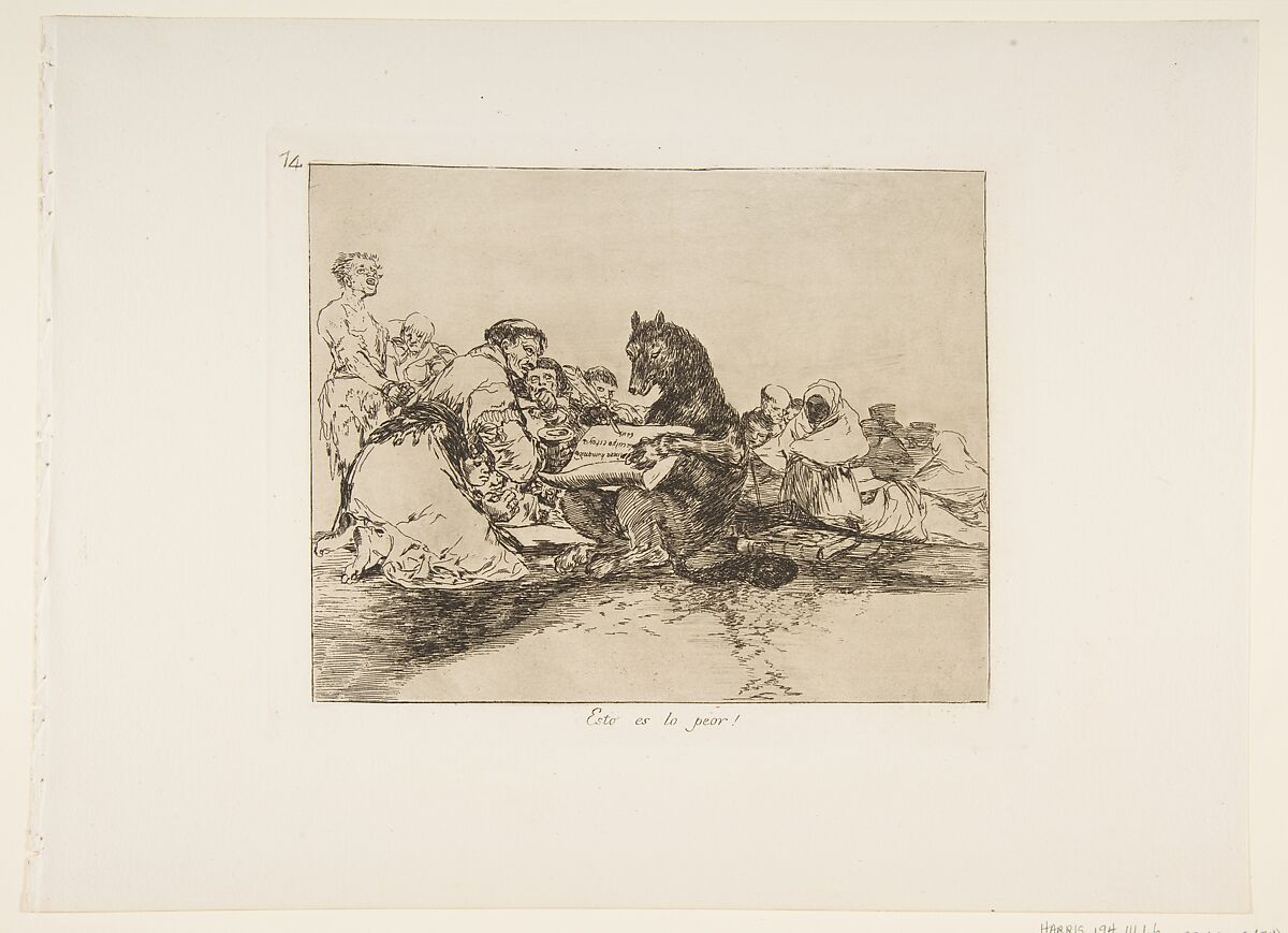 Plate 74 from "The Disasters of War" (Los Desastres de la Guerra): 'That is the worst of it!' (Esto es lo peor!), Goya (Francisco de Goya y Lucientes) (Spanish, Fuendetodos 1746–1828 Bordeaux), Etching, burnisher 
