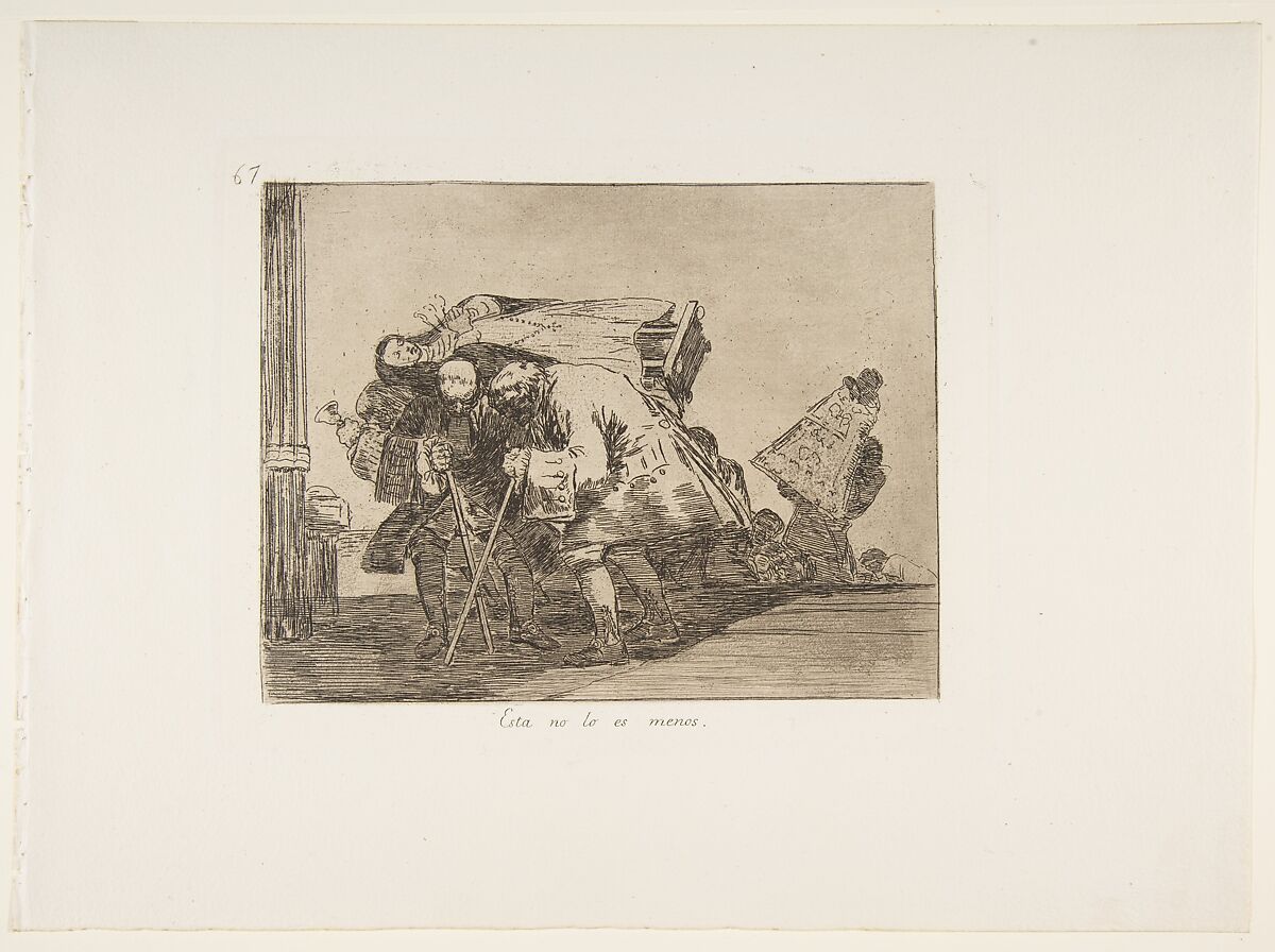 Plate 67 from "The Disasters of War" (Los Desastres de la Guerra): 'This is not less so' (Esta no lo es menos), Goya (Francisco de Goya y Lucientes) (Spanish, Fuendetodos 1746–1828 Bordeaux), Etching, burnished aquatint, drypoint, burin and burnisher 