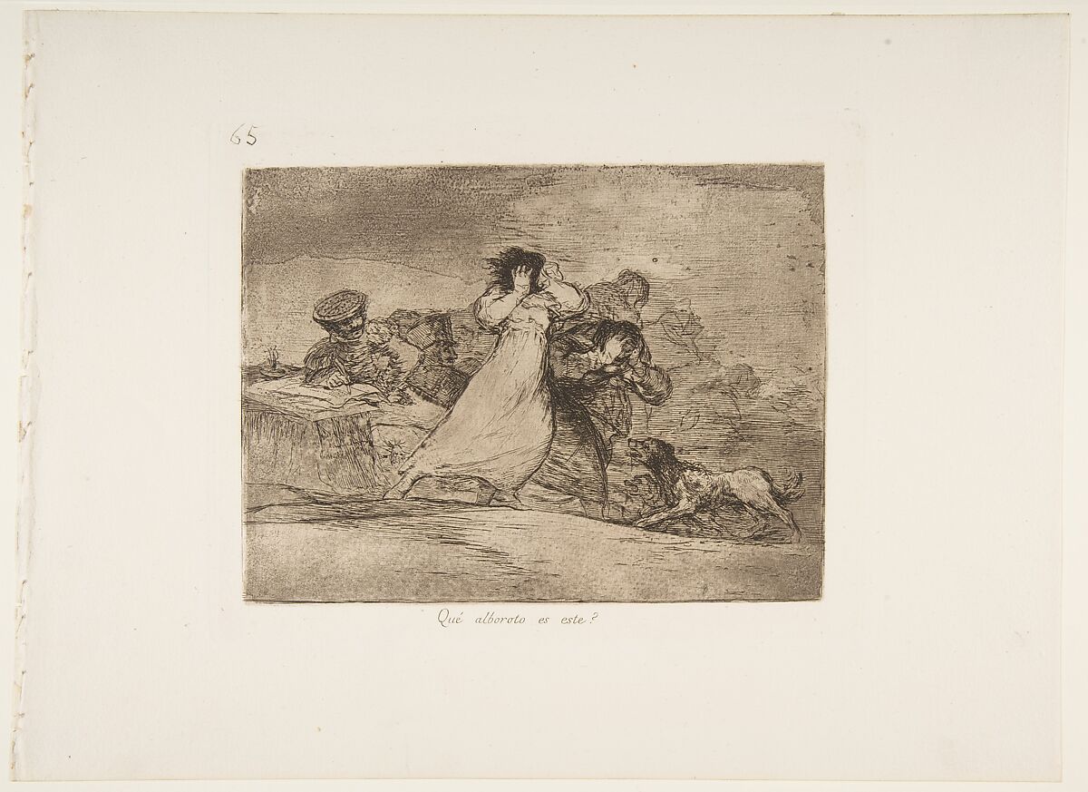 Plate 65  from "The Disasters of War" (Los Desastres de la Guerra): 'What is this hubbub?' (Qué alboroto es este?), Goya (Francisco de Goya y Lucientes) (Spanish, Fuendetodos 1746–1828 Bordeaux), Etching, burnished aquatint and/or lavis, burin, burnisher 