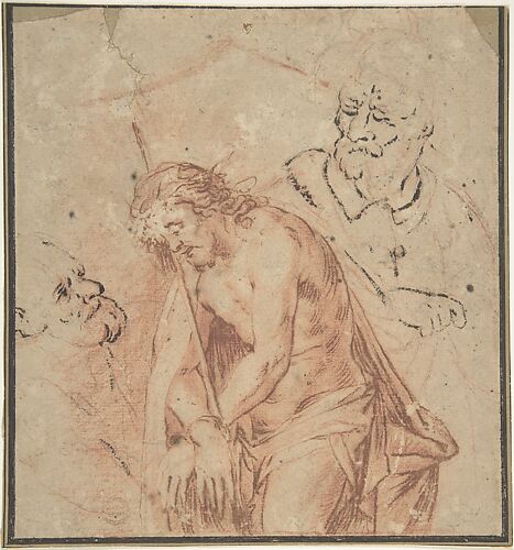 Man of Sorrows and Two Studies of Heads