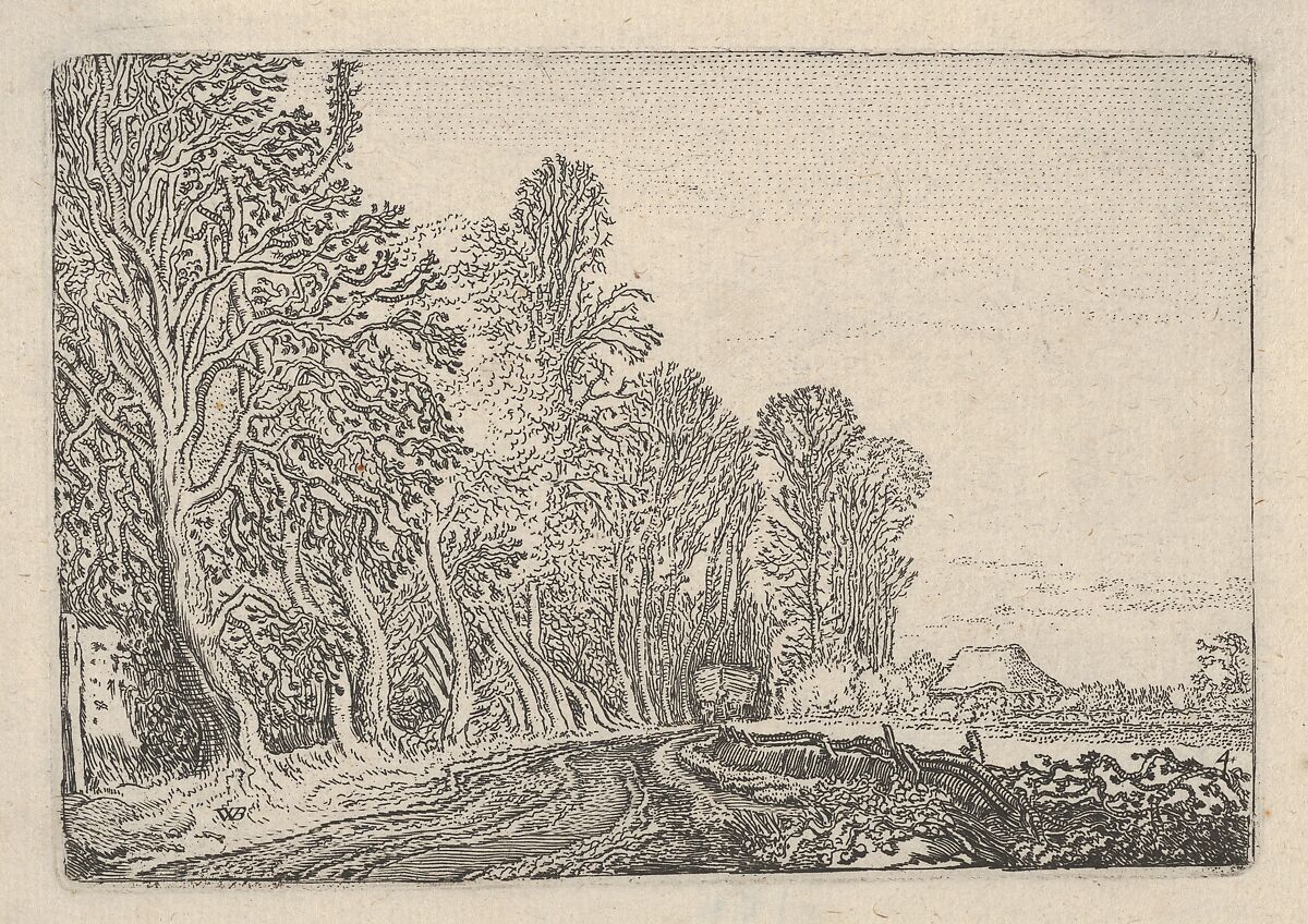 The Road at the Edge of the Forest, from Verscheyden Landtschapjes (Various Little Landscapes), Plate 4, Willem Pietersz Buytewech (Dutch, Rotterdam 1591/92–1624), Etching; Begemann's second state of three 