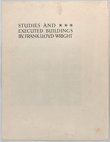 Ausgeführte Bauten und Entwürfe von Frank Lloyd Wright